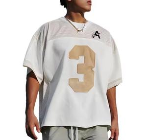 2025 Impresión logotipo personalizado cuello redondo de gran tamaño de manga corta hombres camisetas \ venta al por mayor entrenamiento hombro caído - Product Image 5