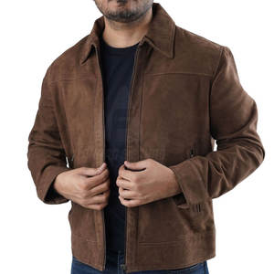Veste en cuir suédé pour homme, hiver, logo sur le devant, couleur personnalisée, logo écologique, respirante, confortable, style urbain, voyage - Product Image 3