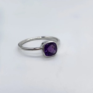 Top Quality S925 Sterling Silver <b>Finger</b> <b>Ring</b> Cushion Cut 6mm Amethyst Gemstone Stylish New Design <b>Finger</b> Jewelry For Women Gift - Product Image 1