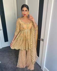 Robe de styliste Sharara, belle couleur, robes de Boutique de styliste, Collection plazzo, costume Long Kameez 2022 - Product Image 6