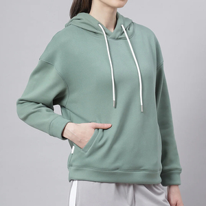 Sweats à capuche pour femmes tendance d'hiver, en molleton de haute qualité, logo sur le devant, décontractés, 100% coton, vente en gros, confortables - Product Image 2