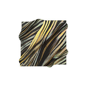 Vintage Black Silk Square Scarf with Geometric Pattern - Product Image 1