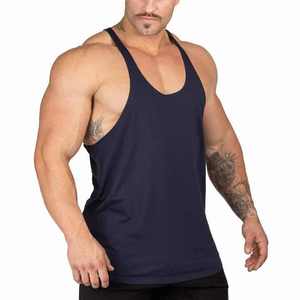 Camiseta sin mangas de punto para hombre, al por mayor, de verano, 180g, algodón, corte ajustado, color liso, tallas grandes, secado rápido, transpirable, ecológica - Product Image 1