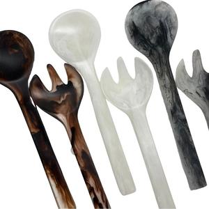 Servidores de ensalada de resina modernos de alta calidad, juegos de utensilios de cocina, servidores de ensalada hechos a mano, acero pulido con espejo, desechables, India - Product Image 2