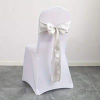 Élégant Satin Chaise Ceintures Arcs Couverture De Chaise Universelle Pour La Décoration De Mariage