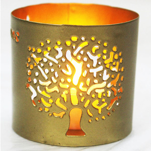 Support votif en fer blanc antique fait à la main classique en métal bougeoir manteau de poudre pour la décoration de la maison pour les anniversaires mariages - Product Image 5