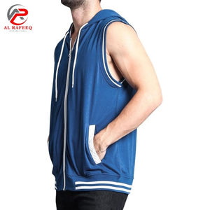 <b>Men</b> Bodybuilding Gym Training Workout Running <b>Sleeveless</b> Hoodies Slim Fits Cotton Polyester Zipper <b>Sleeveless</b> <b>Hoodie</b> - Product Image 3