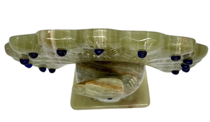 Sculpture de paon en onyx vert sculpté, écologique et vintage, artisanat SUAZ, figurine artisanale - Product Image 6