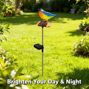 Buitensensor voor vogels, tuinpad, paddecoratie, solar LED tuinpaalverlichting - Product Image 6