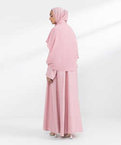 Femmes nouveauté couleur unie Abaya à manches longues robe musulmane confortable respirant pour le printemps grande taille paillettes - Product Image 2