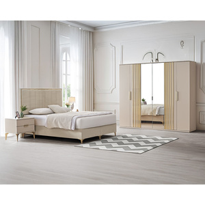 Ensemble de chambre à coucher moderne et économique de style doré avec 5+ tiroirs de rangement, meubles de maison, prix de vente en gros direct, marque Athome - Product Image 1