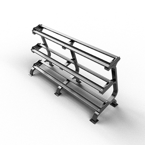 Support de rangement pour haltères QLI QDSR84 à trois niveaux, en acier de qualité commerciale, pour une organisation soignée des haltères de gym - Product Image 1