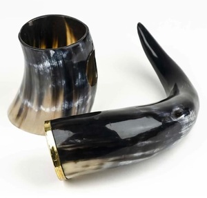 Cuerno vikingo para beber de alta calidad ecológico natural hecho a mano con soporte de cuerno para restaurante y hotel de la India. - Product Image 2