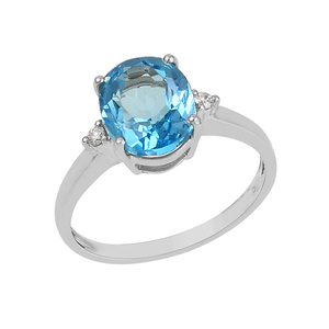 Venta caliente clásico 925 plata esterlina azul Topacio multi piedra preciosa anillo mujeres regalo joyería listo stock - Product Image 1