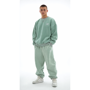 2025 último diseño chándal personalizado 420 Gsm peso pesado Puff estampado chándal Panel Flare pantalones de chándal Sudadera con capucha conjuntos hombres chándal - Product Image 1