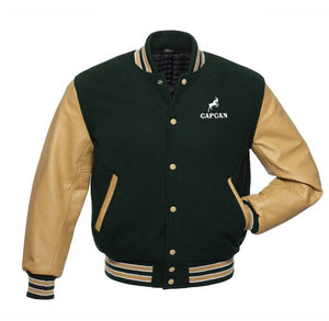 Veste de baseball d'hiver pour homme de haute qualité avec broderie personnalisée, patchs en chenille, manches en cuir écologique, logo personnalisé - Product Image 1