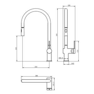 Grifo de Cocina Monomando Moderno Vermont Aquasanit Chrome SCARUB1514CR de Latón con Válvula de Disco Cerámico y Rociador Extraíble - Product Image 3
