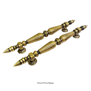 Poignée de porte en laiton antique de taille XL, longueur de 70cm, poids de 5.5kg, jambes translucides traditionnelles pour serrures de porte de villa - Product Image 4