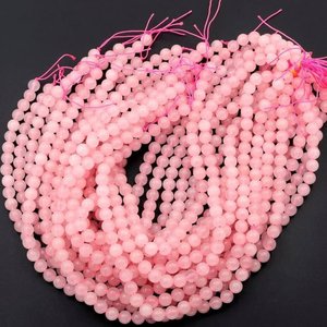Wholesale Beadsnfashion 4mm & 6mm Round <b>Rose</b> <b>Quartz</b> Stone Beads Baby Pink for DIY Jewelry <b>Bracelet</b> Necklace Making - Product Image 1