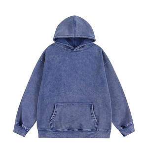 Sweats à capuche délavés à l'acide en coton mélangé avec logo personnalisé respirant Basics Meilleur design personnalisé pour hommes - Product Image 4