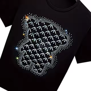 เสื้อยืดผู้ชายไซส์ใหญ่ ลายคริสตัลติดด้วยเตารีด ดีไซน์วิบวับ  ลายปักติดด้วยความร้อน  ผ้าฝ้าย/ใยไผ่ - Product Image 4