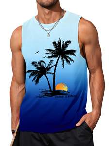 Camiseta sin mangas de peso pesado de lujo con estampado personalizado antiarrugas 100% poliéster personalizado liso Logotipo de peso pesado cuello redondo en blanco de gran tamaño - Product Image 1