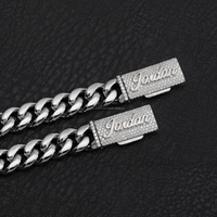 Chaîne cubaine Miami en argent 925 de style hip-hop italien, fermoir IGI, 8 mm, 10 mm, 12 mm, 14 mm, 18 mm, testeur de diamant inclus