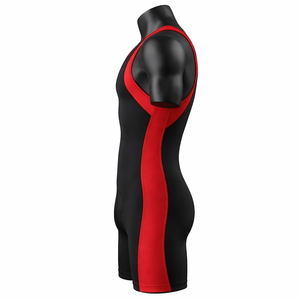 ชุดมวยปล้ำแบบสั่งทำพิเศษสำหรับผู้ชายและเด็กชาย ทรงไฮคัท ฟรีสไตล์ สีน้ำเงินแดง น้ำหนักเบา ประสิทธิภาพสูง ลดราคาพิเศษ - Product Image 5