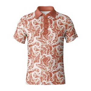Polo de golf de alto rendimiento para hombre Mezcla de LICRA de poliéster de secado rápido con logotipo impreso - Product Image 6