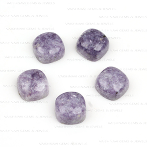 เบาะ lepidolite สีม่วงธรรมชาติ10x10มม. เครื่องประดับอัญมณีหลวมทำขายส่ง - Product Image 6