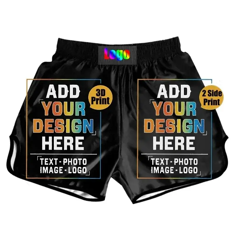 Plaine Muay Thai Shorts Satin Shorts De Boxe Hommes Femmes Enfant Solide Cage Combat Kickboxing Pantalon Grappling Arts Martiaux Vêtements