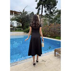 Vestido Midi Plisado Amarillo missJANELL para Mujer, Elegante Tela de Poliéster y Elastano con Doble Atlas, Disponible en Tallas S-XL - Product Image 5