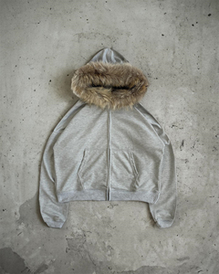 เสื้อกันหนาวมีฮู้ดขนสัตว์สำหรับผู้ชาย, เสื้อฮู้ดแขนยาวและลายพื้น - Product Image 6