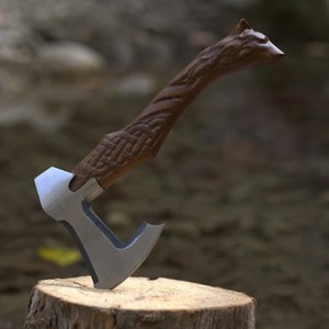 Wholesale Customized Bulk Orders OEM ODM Service Damascus Steel Industrial Tomahawk Hatchet Fine Leather Sheath Wood <b>Handle</b> - Product Image 2