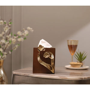 Luxury Gold <b>Tissue</b> Box Holder with Embossed Tulip Floral Design Decorative <b>Tissue</b> Cover <b>for</b> Home Office Hotel Living Room - Product Image 6