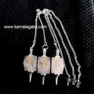 จักระลูกตุ้มคริสตัลธรรมชาติหินโมราสีดำสำหรับแกะสลัก - Product Image 4