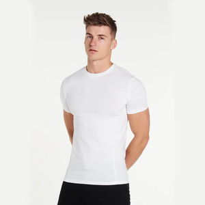 Nouvelle arrivée de grande taille en vrac quantité à bas prix été uni blanc hommes t-shirt hommes O cou décontracté t-shirts - Product Image 3