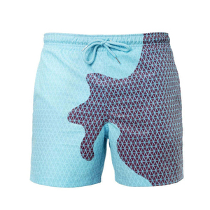 Vente en gros de maillots de bain thermochromiques Offre Spéciale pour hommes, shorts de plage décontractés taille moyenne avec fermeture à cordon de serrage - Product Image 3
