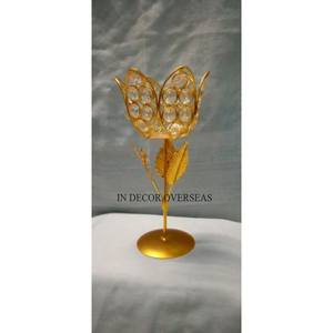 เชิงเทียนลูกปัดคริสตัลสำหรับวางตรงกลางโต๊ะงานแต่งงานอุปกรณ์ตกแต่ง3แขนดูหรูหรา - Product Image 4