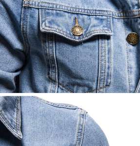 Veste en jean pour homme, vêtement décontracté, veste boutonnée d'automne, veste en jean surdimensionnée pour homme - Product Image 4