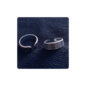 Bague tribale en argent personnalisée de qualité supérieure ensemble de haute qualité tendance nouveaux bijoux de mode plaqué motif de forme de bande à vendre - Product Image 5