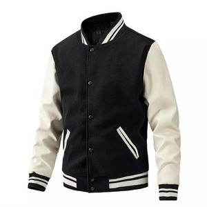 Veste Letterman avec logo personnalisé patchs meilleur matériel vestes universitaires veste de baseball universitaire en cuir à manches pour hommes - Product Image 5