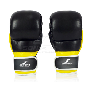 Venta directa de fábrica, guantes de cuero MMA personalizables, guantes de entrenamiento con cordones, servicio OEM, boxeo que absorbe la humedad de alta calidad - Product Image 2