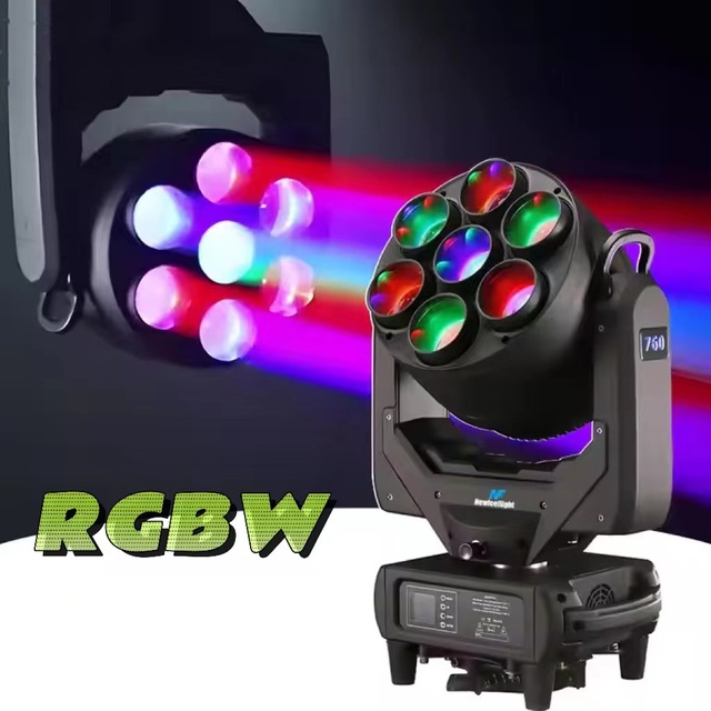 7pcs 60w RGBW 4in1 DMX 512 LED Wash Zoom Moving Head Light for Stage Club Bar