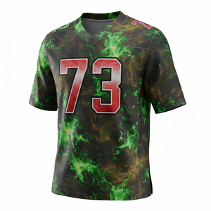 Camisetas de Fútbol Americano Sublimadas Personalizadas de Manga Corta, 100% Poliéster, Transpirables, Antibacterianas, Tallas Grandes, Logotipo Frontal para Equipos - Product Image 6