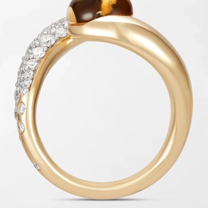 Anillo Majestic Duality con Citrino y Topacio Ahumado, con 39 Diamantes Redondos Cultivados en Laboratorio de 0.61 Quilates GH-VS en Oro Amarillo de 18K, Producto al por Mayor - Product Image 3