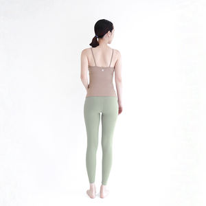 <b>Women</b> Yoga Sleeveless Spaghetti Tank <b>Tops</b> U-neck Vest Casual Solid Color Coco <b>Brown</b> - Product Image 4