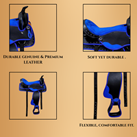 WLHS147 Silla de Montar Inteligente y Duradera para Salto, Impermeable, para Carreras de Caballos, Doma Inglesa, Equitación Western, de Cuero Sintético, para Equipo Ecuestre