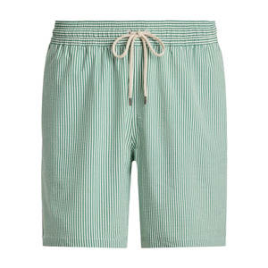 Pantalones Cortos Polo de Color Sólido de Tela Elástica Cómoda para Hombre, Corte Holgado, Colección de Ropa Casual de Verano - Product Image 1