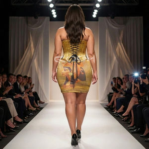 Ensemble corset et mini-jupe à thème égyptien imprimé par sublimation numérique personnalisé avec une grande élasticité - Product Image 6